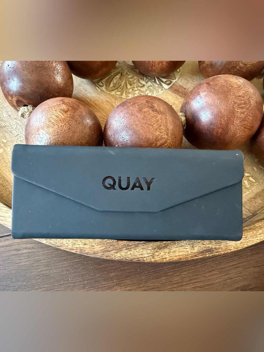 Quay Tri Fold Case Matte Black Collapsible Velvet Lining Sunglasses Shades